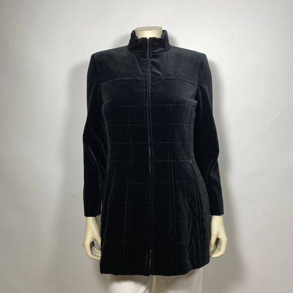 CHANEL Black Velvet Quilted 2010 Jacket - Picture 1 of 11